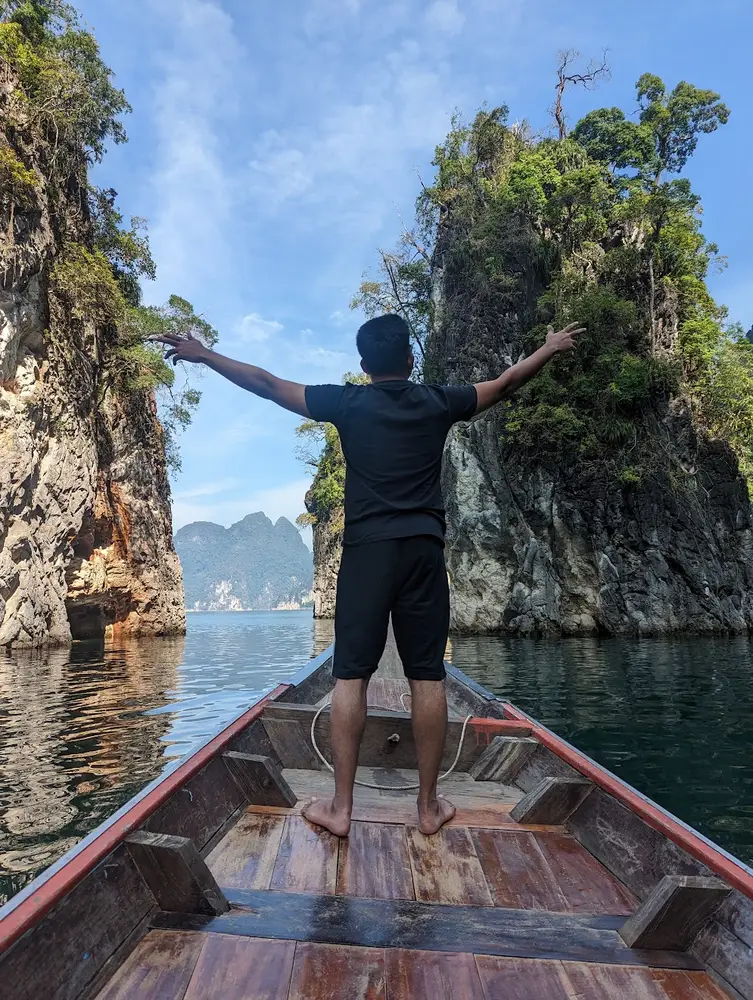 longtail boat — Cheow Lan Lake, Thailand